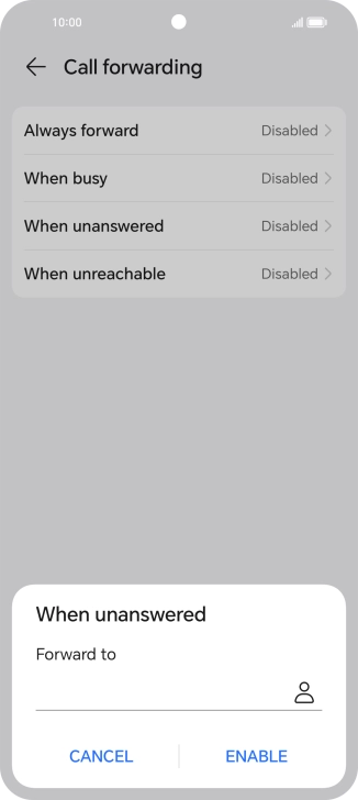 Key in +447836121121 and press ENABLE. Key in +447836121121 and press ENABLE.