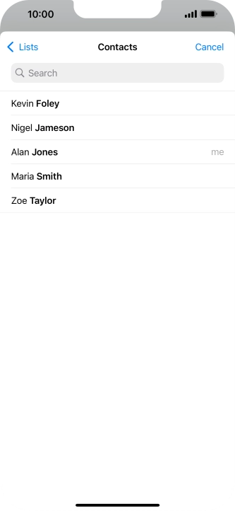 Press the required contact.