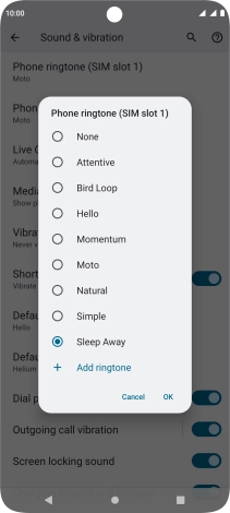 Once you've found a ring tone you like, press OK.