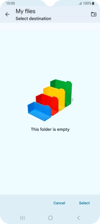 To create a new folder, press the new folder icon and follow the instructions on the screen to create a new folder.