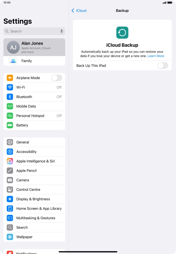 Press the indicator next to 