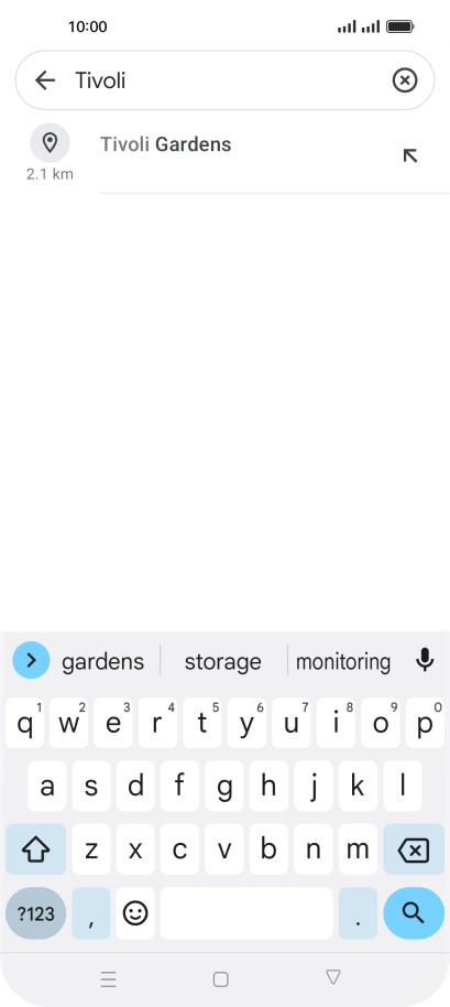 Press the required destination.