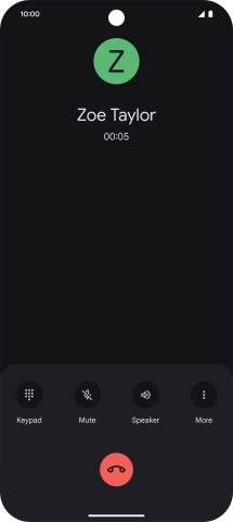 Press the end call icon.