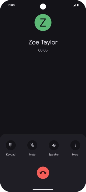 Press the end call icon.