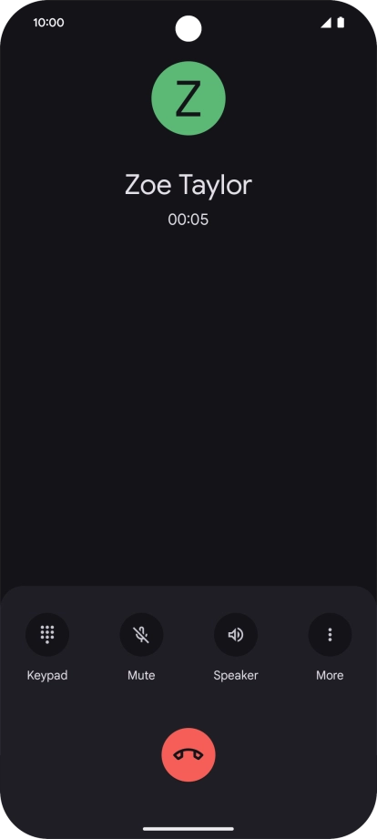 Press the end call icon.