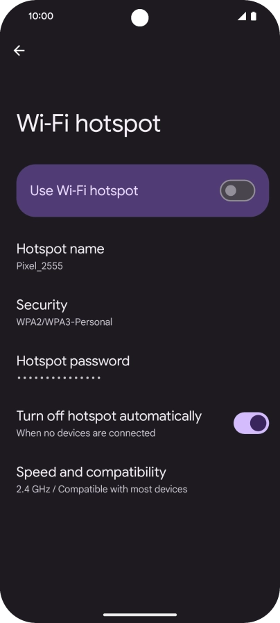 Press Hotspot name.