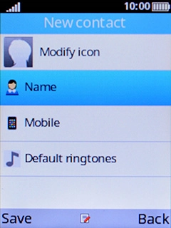 Select Name and key in the required name.