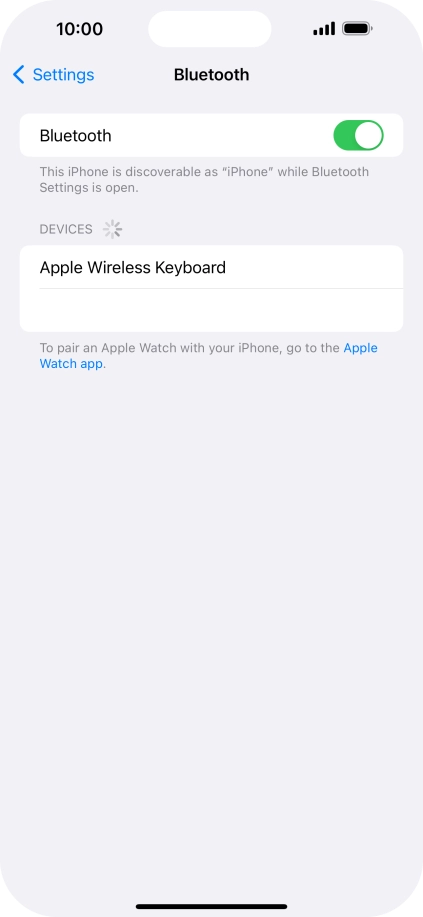Press the required Bluetooth device and follow the instructions on the screen to pair the device with your phone.