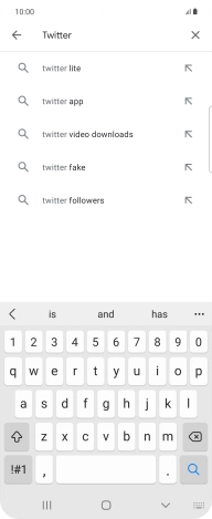 Key in Twitter and press the search icon.