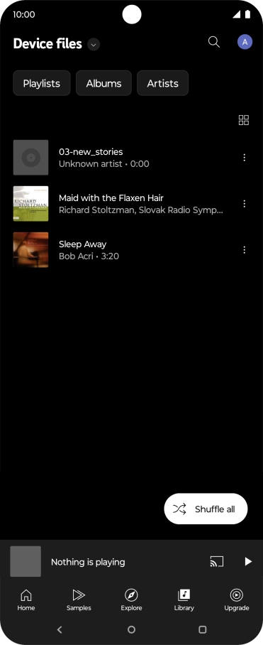 Press the required audio file.