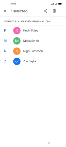 Press the required contact.