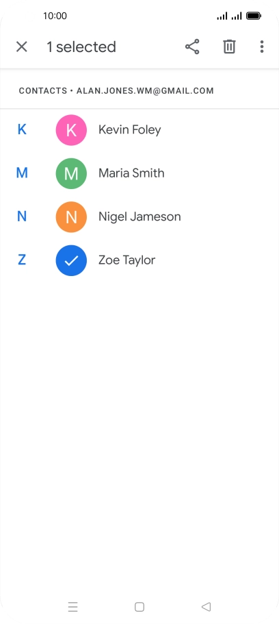 Press the required contact.
