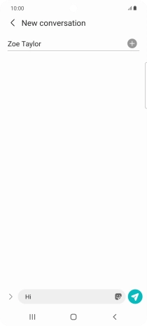 Press the send icon when you've finished your text message.