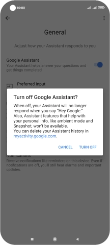If you turn off the function, press TURN OFF.