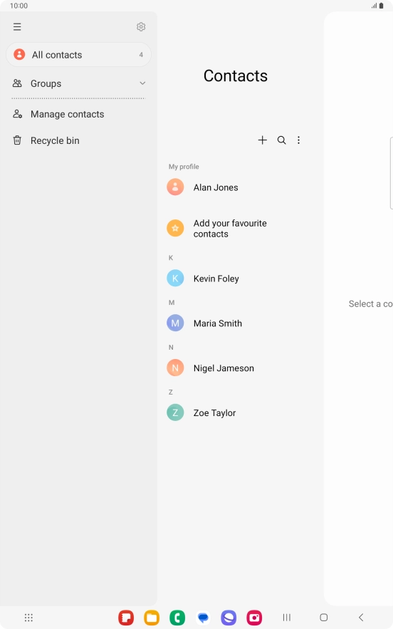 Press Manage contacts. Press Manage contacts.