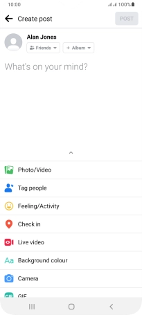Press the text input field and key in the required text.