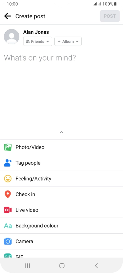 Press the text input field and key in the required text.