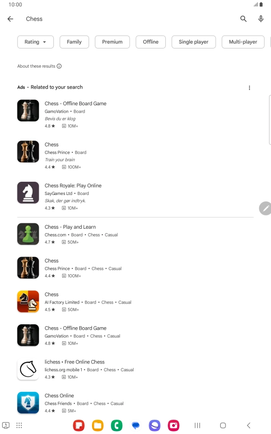 Press the required app.