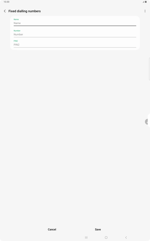 Press Name and key in the required name.