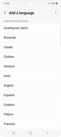Press the required language. Press the required language.