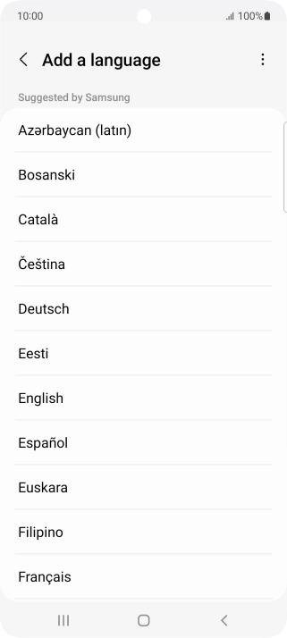 Press the required language. Press the required language.