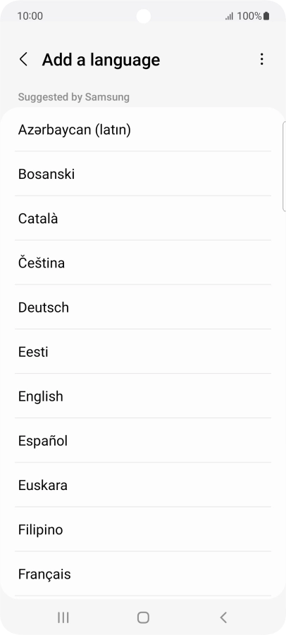 Press the required language. Press the required language.
