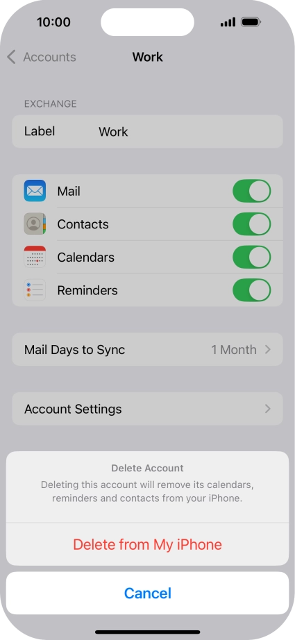 Press Delete from My iPhone.