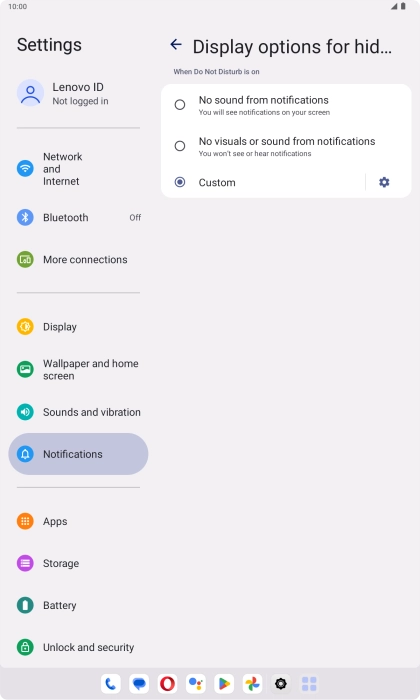 Press the settings icon.