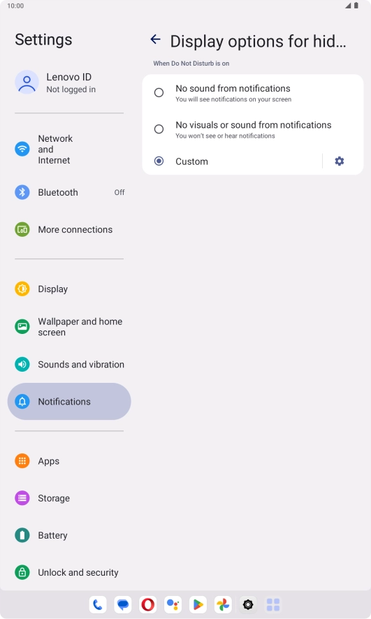 Press the settings icon.