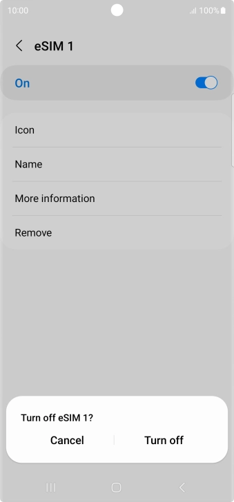 If you turn on use of the price plan, press Turn off.