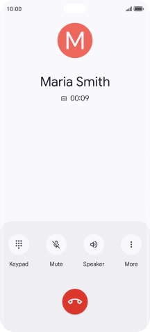 Press the end call icon. Press the end call icon.