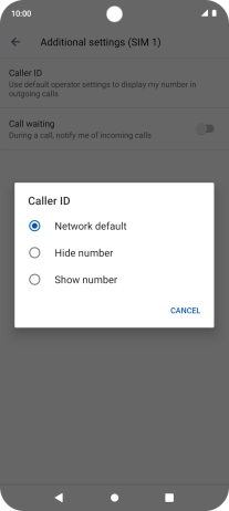 Press Show number to turn on caller identification.