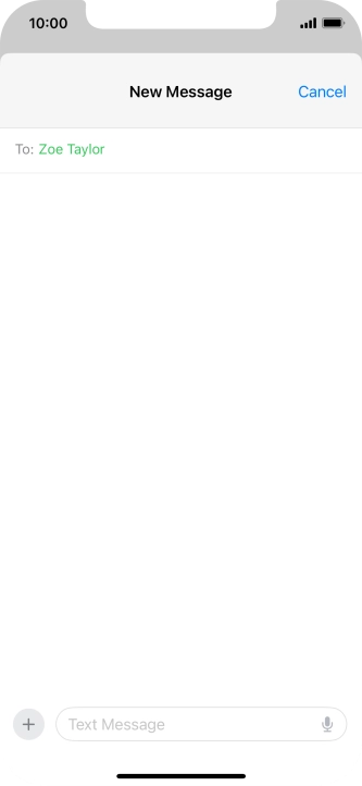 Press the text input field and write the text for your text message. Press the text input field and write the text for your text message.