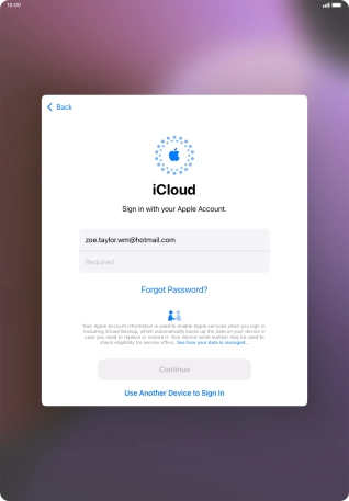 Press Required and key in the password for your Apple ID.