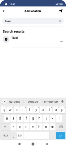 Press the required location.