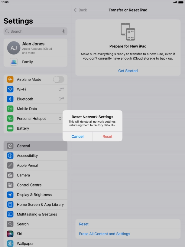 Press Reset. Press Reset.
