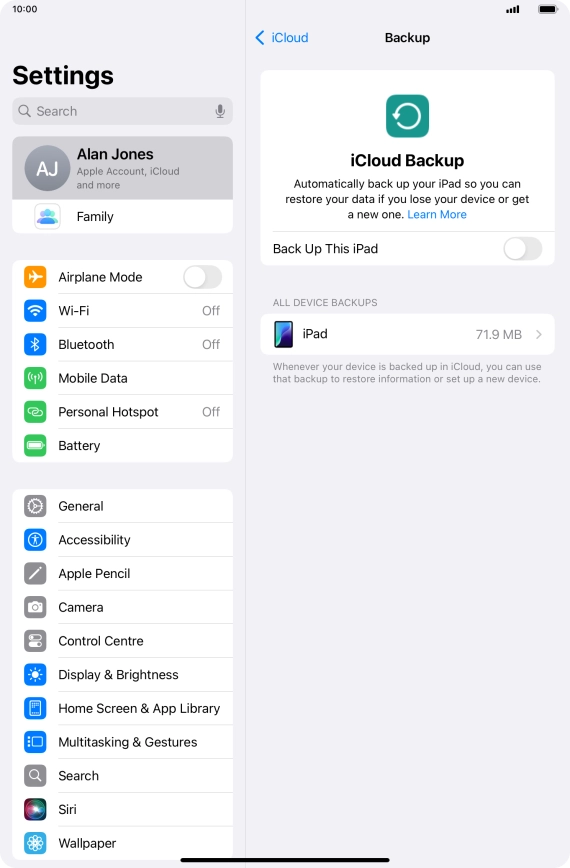 Press the indicator next to 
