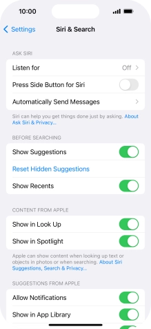 Press the indicator next to 