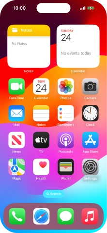 The battery charging icon shows that the battery is charging.