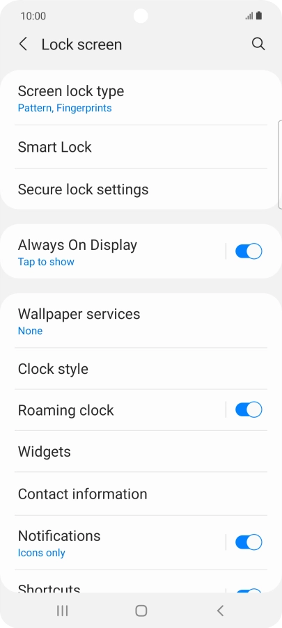 Press Screen lock type and key in the additional phone lock code you created earlier.