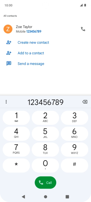 Key in the required number and press Call.