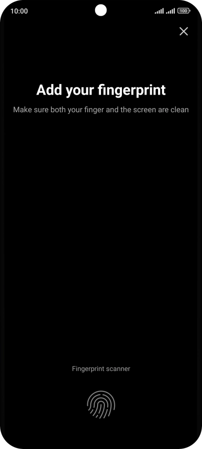 Follow the instructions on the screen to create the phone lock code using your fingerprint.