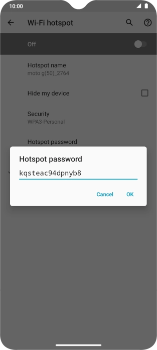 Key in the required password and press OK.