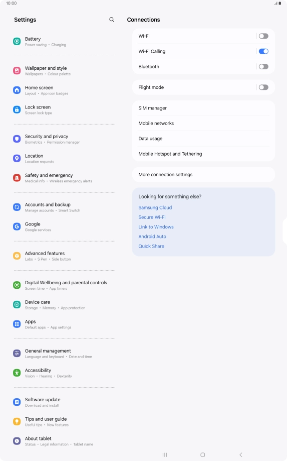 Press Security and privacy.