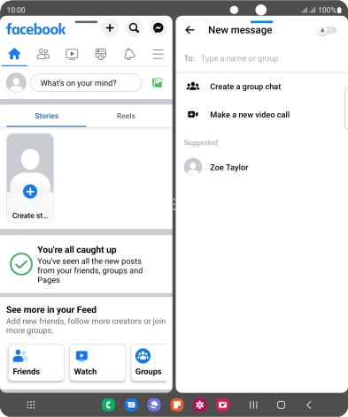Press the search field and key in the first letters of the recipient's name.