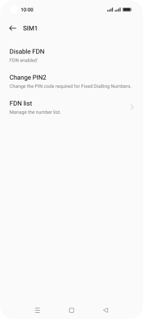 Press Disable FDN. Press Disable FDN.