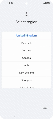 Press the required country or area.