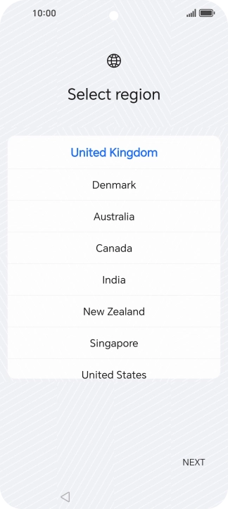Press the required country or area.