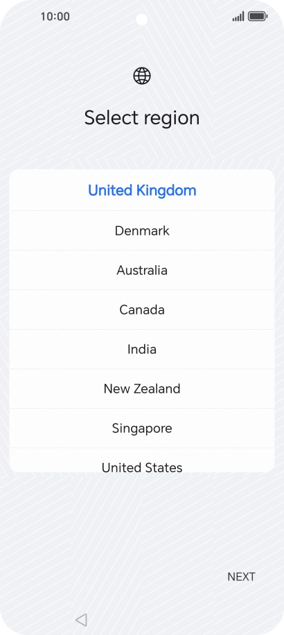 Press the required country or area.