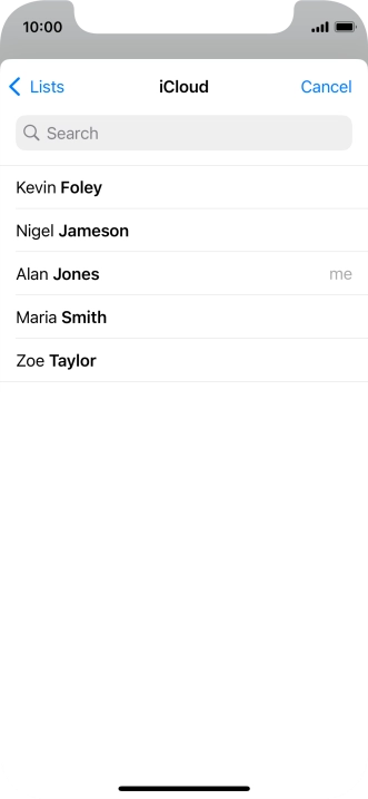 Press the required contact.